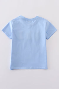 Premium blue bunny embroidery top