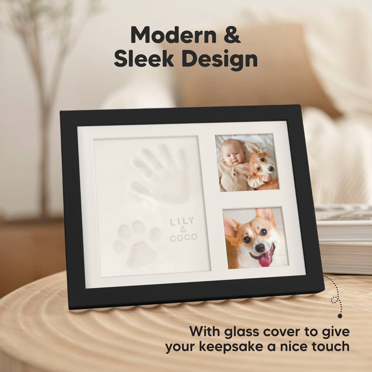 KeaBabies Baby Handprint, Footprint Keepsake Solo Frame