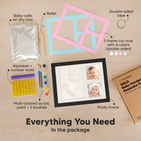 KeaBabies Baby Handprint, Footprint Keepsake Solo Frame
