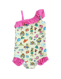 Arthur's Family Vacation Ruffle Leg One Piece Girls Swimsuit
