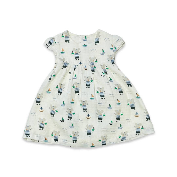 Mouse Sailor Cap Sleeve Baby Dress+Bloomer (Organic)