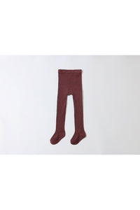 Mulberry ribbed knit tights