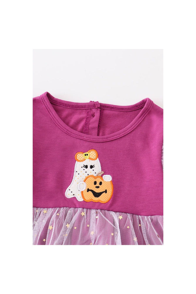 
                  
                    Purple halloween ghost pumpkin applique girl bubble
                  
                