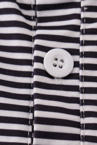 Navy stripe football embroidery button down shirt