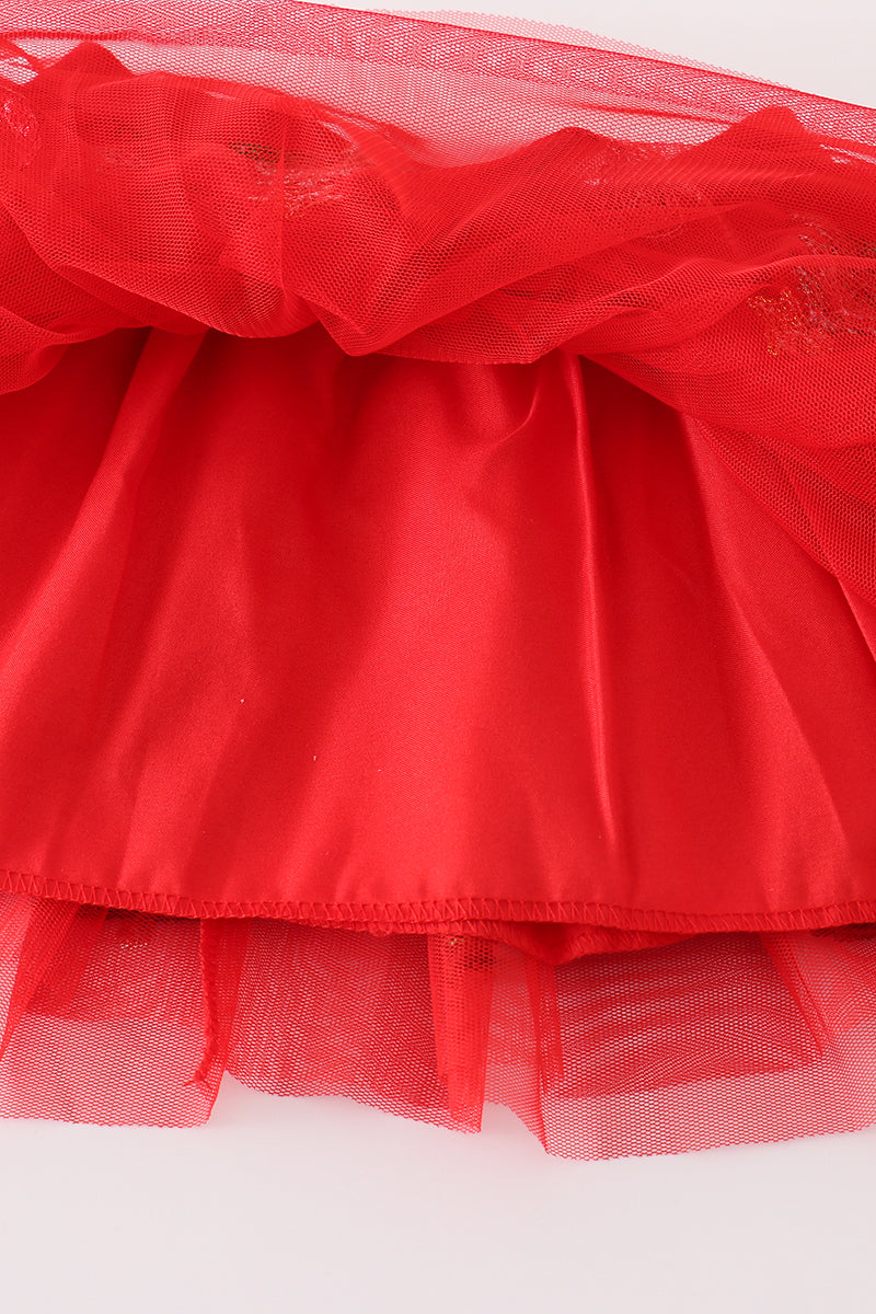 Red gingerbread sequin tutu skirt