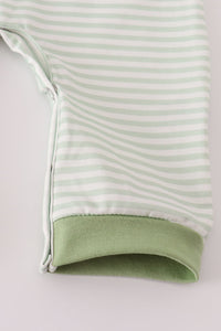Sage turkey applique stripe romper