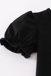Purple Halloween spider embroidery pants set