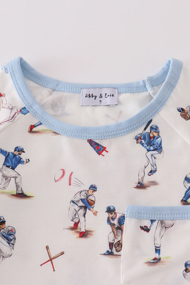 Baseball print boy pajamas set