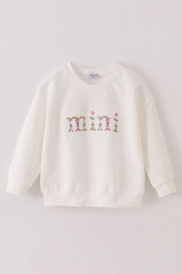 White mini embroidery mom&me sweatshirt