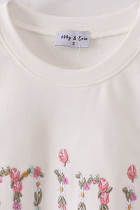 White mini embroidery mom&me sweatshirt