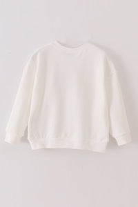 White mini embroidery mom&me sweatshirt