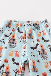 Blue halloween boy pajamas set