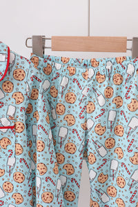 Santa claus cookie print pajams set