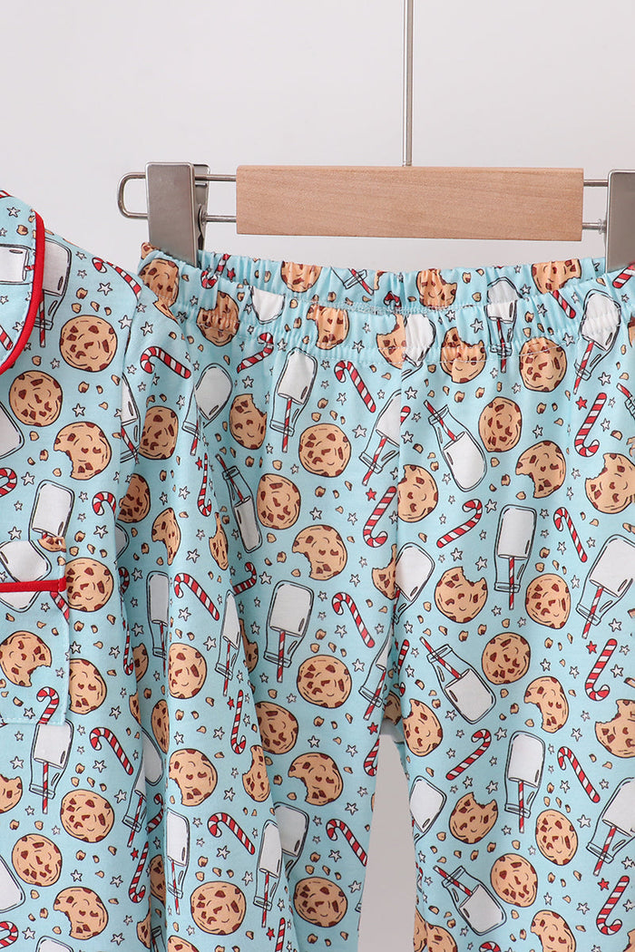 Santa claus cookie print pajams set