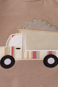 Khaki vehicle applique romper