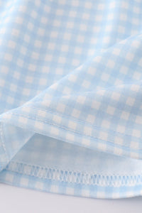 Gingham star embroidery bloomer set