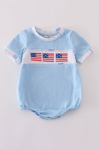Blue flag embroidery bubble