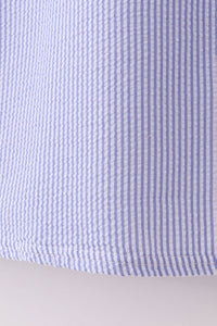 Blue stripe seersucker smocked mom&me dress