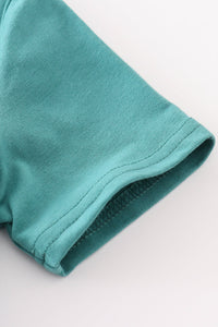 Blue deer applique top