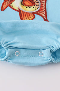 Blue fish applique bubble