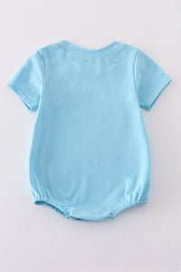 Blue fish applique bubble