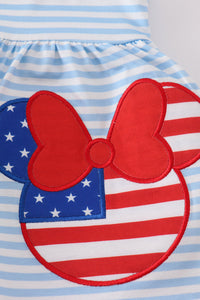 Blue&red character applique bloomer set