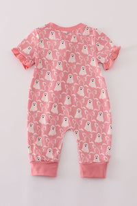 Halloween ghost print ruffle romper
