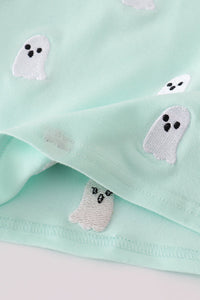 Green ghost embroidery top