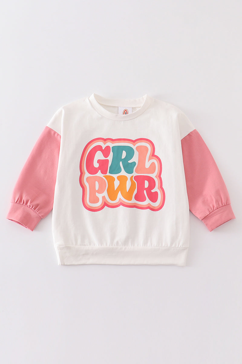 
                  
                    White GRL PWR girl sweatshirt
                  
                