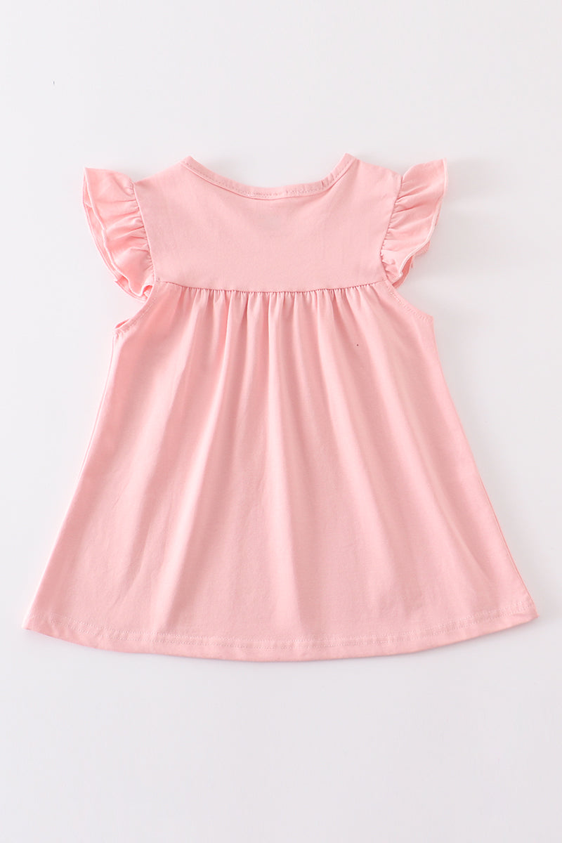 Pink basic ruffle top