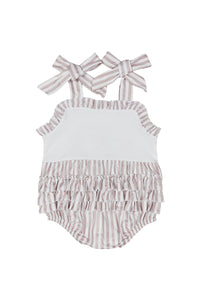 Khaki stripe star strap baby bubble