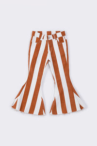 Brown stripe bell denim jeans