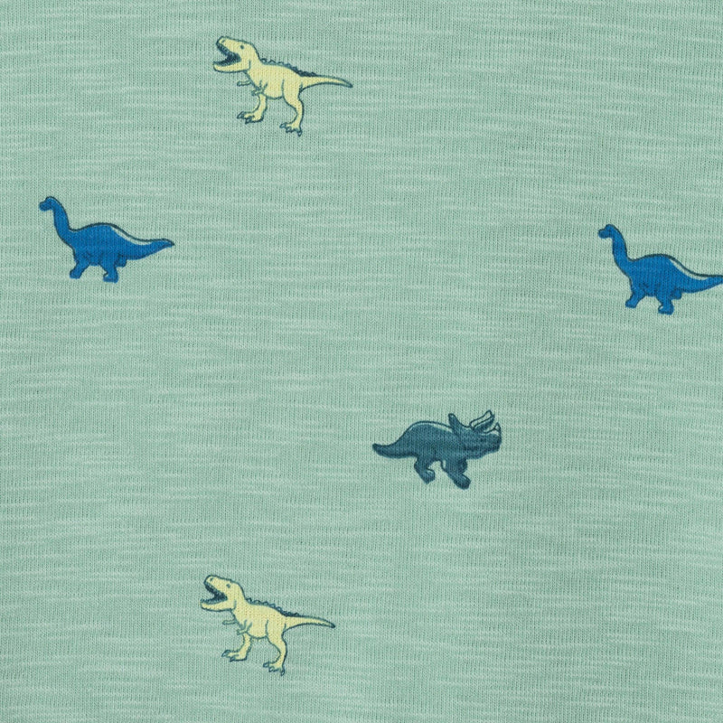 Kids (2-7) Knit Buttondown & Hybrid Short Set | Dinosaur Print