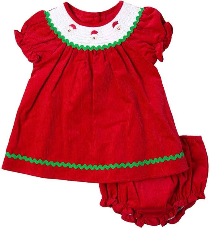 Newborn/Infant Girls Smocked Christmas Dress