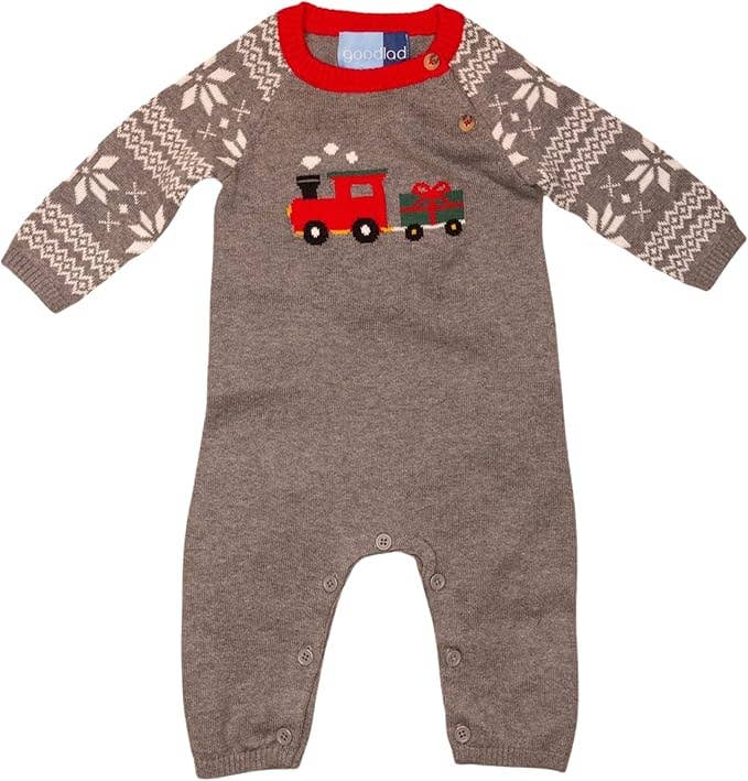 Newborn Boy Holiday Sweater Onesie