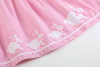 Pink Gingham Bunny Family Button Dress