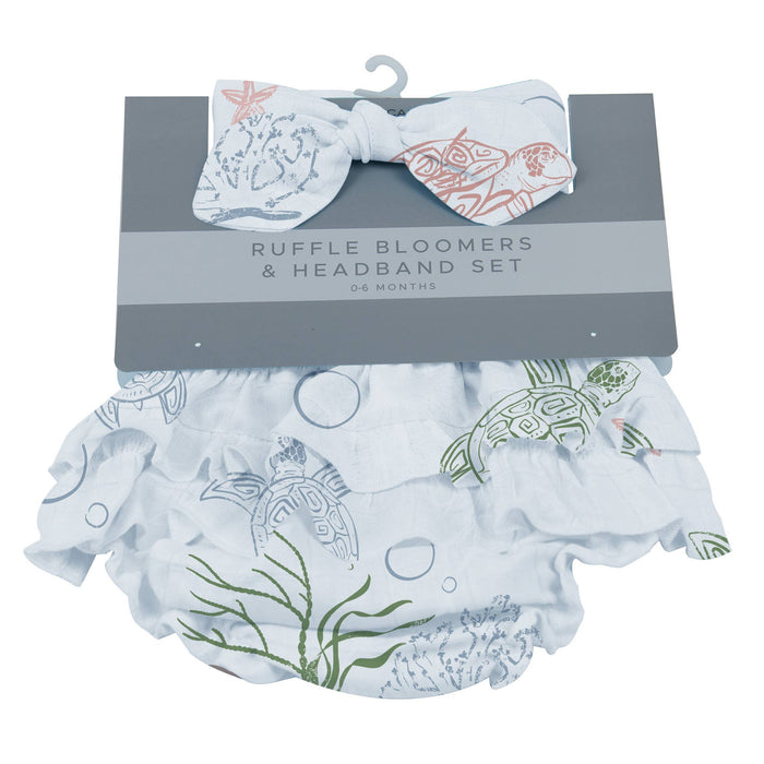 Turtles Ruffle Bloomers and Headband Set