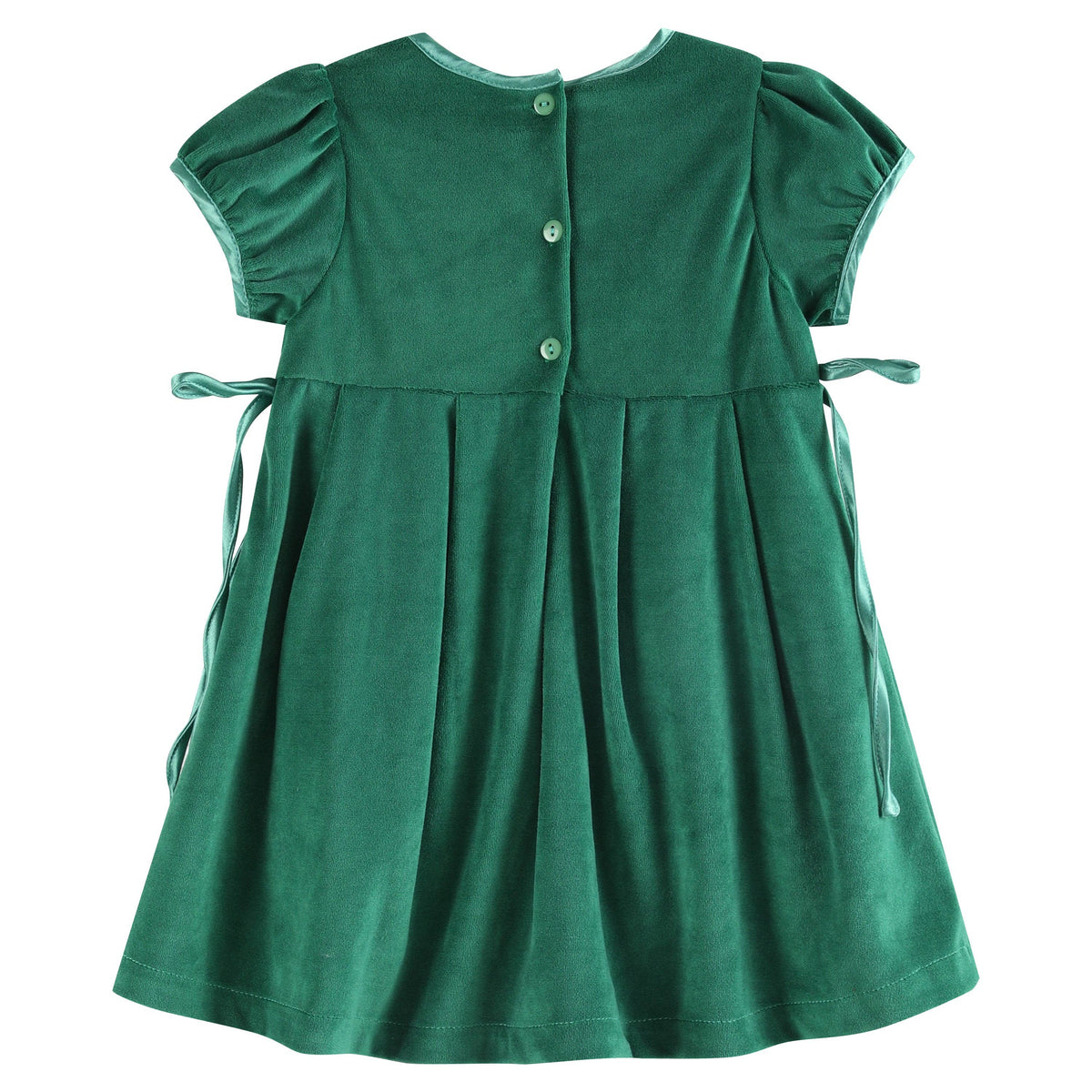 Green Velvet and Satin Bow Christmas Dress