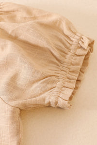 Beige linen button dress