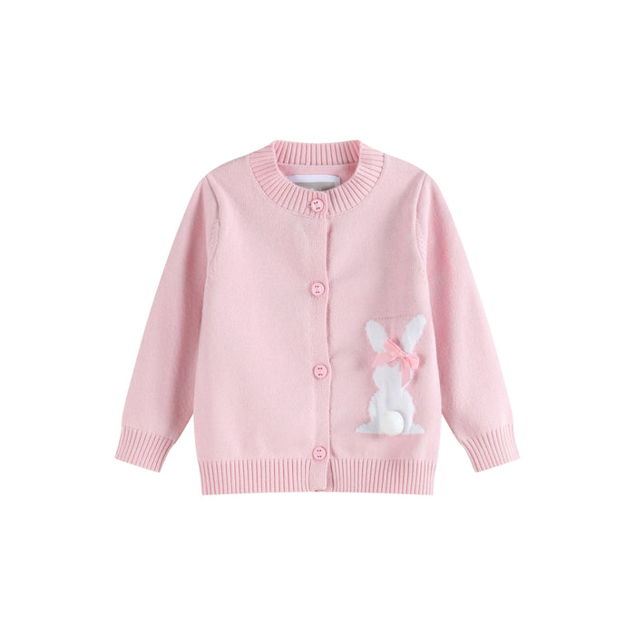 Pink Knit Easter Bunny Cardigan