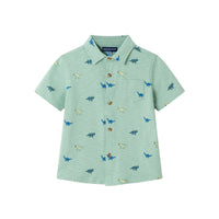 Kids (2-7) Knit Buttondown & Hybrid Short Set | Dinosaur Print