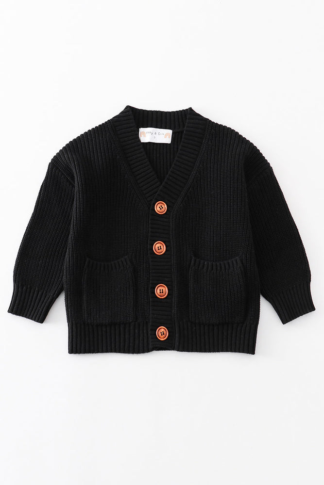 
                  
                    Black pocket cardigan sweater
                  
                