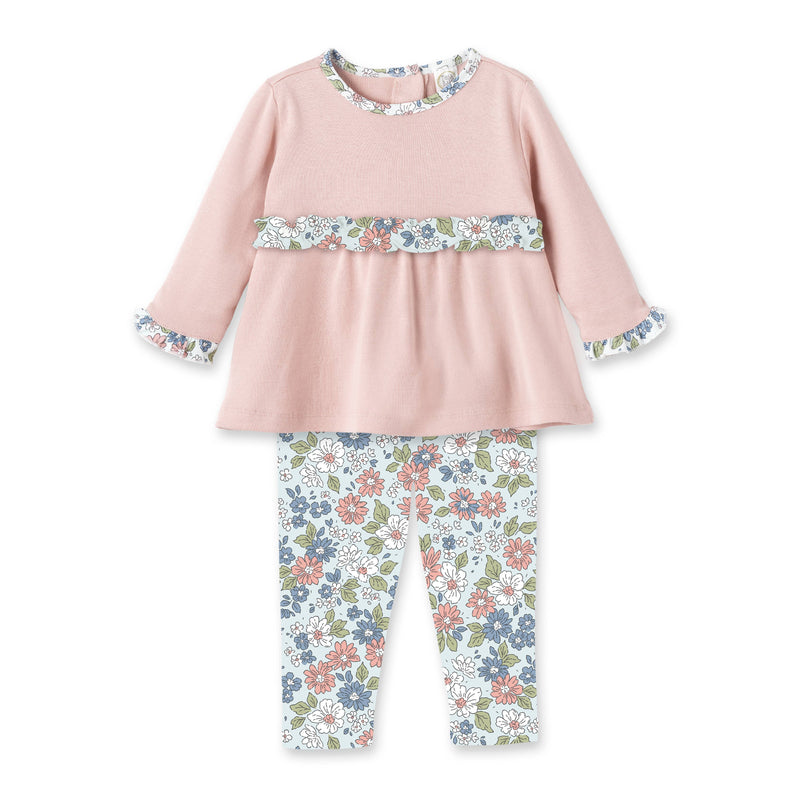 Baby Girl's Meadow Fields Bamboo Top & Leggings