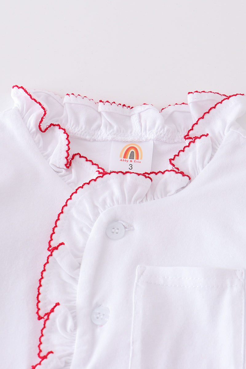 
                  
                    Premium White pocket girl pajamas set
                  
                