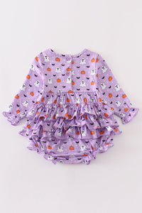Premium Purple halloween print girl bubble