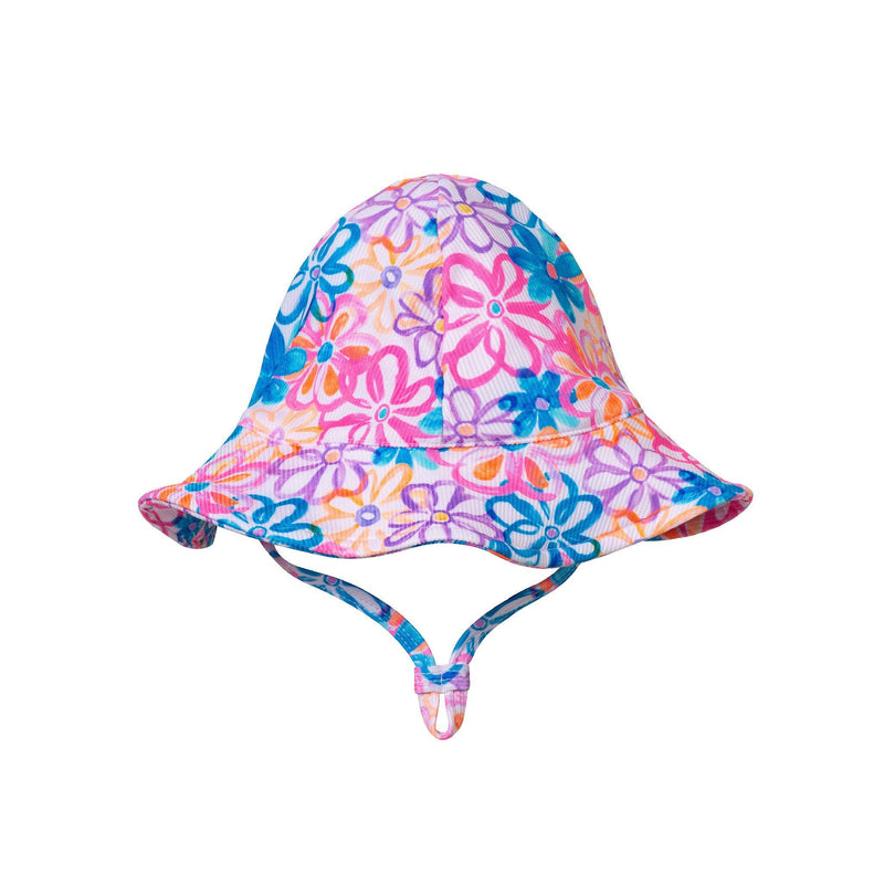 Infant (0-24M) Ls Rashguard & Hat Set | Blue Floral