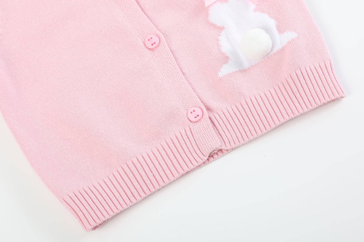 Pink Knit Easter Bunny Cardigan