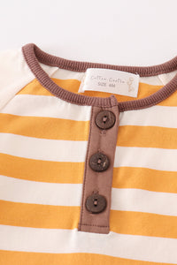 Platinum brown stripe boy romper