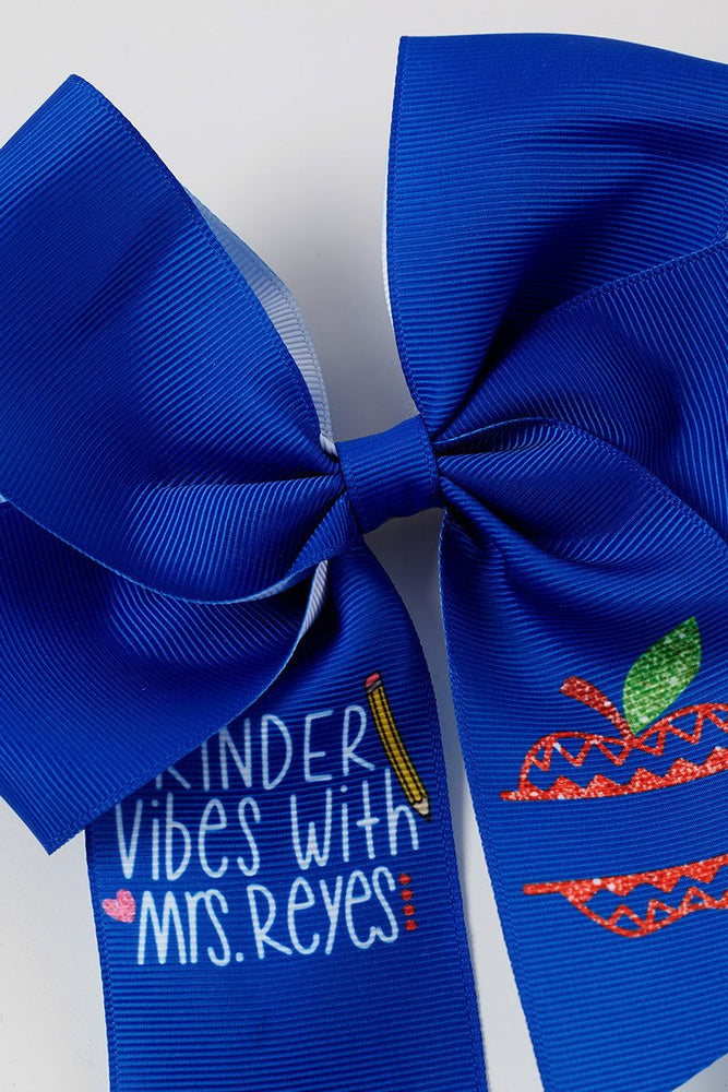 
                  
                    Blue floral hair bow
                  
                