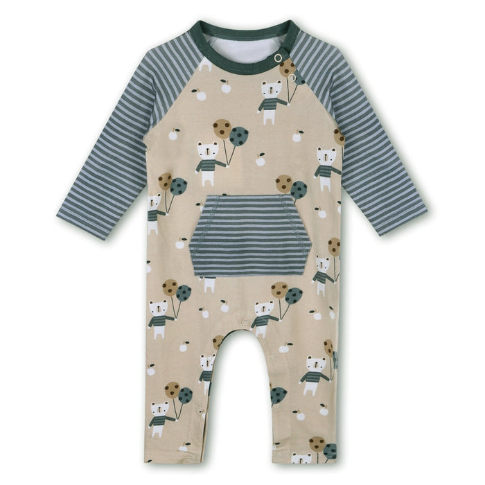 Balloon Bear Baby Kangaroo Pocket Jumpsuit (Organic Jersey)